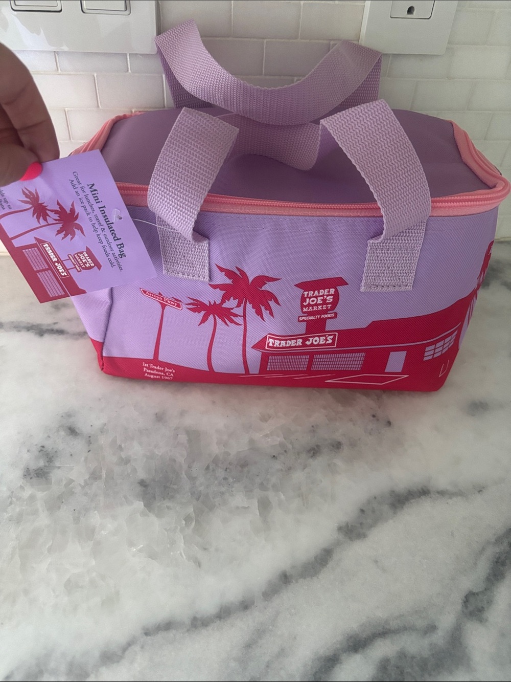 Trader Joe's Lavender Pink Insulated Lunch Bag NWT